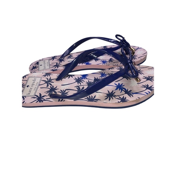 Kate Spade Blue Floral Sandals flip flop size 7/8 - Picture 4 of 8